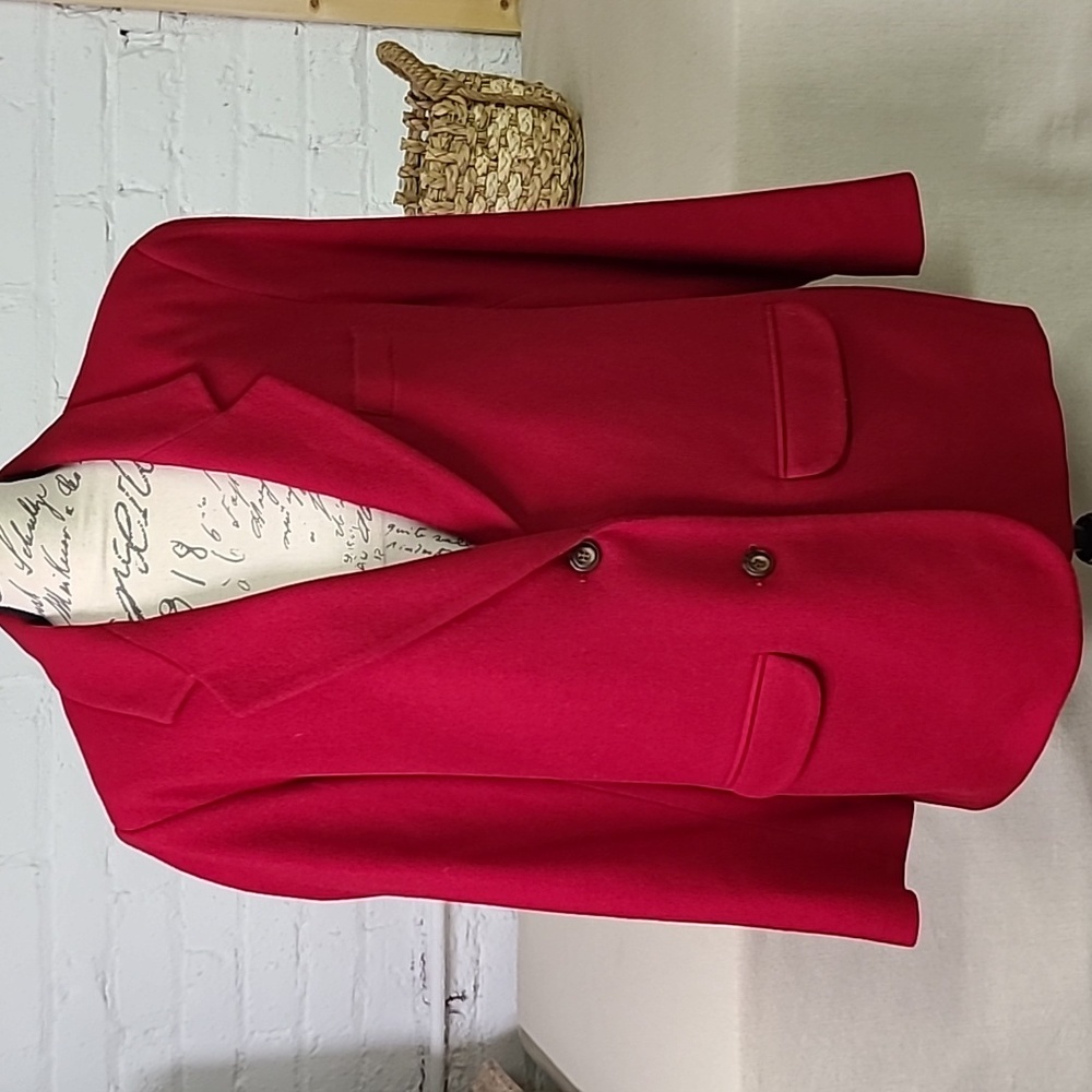 Eddie Bauer Womens Sz XL  Wool Red Blazer  Y2K 2003